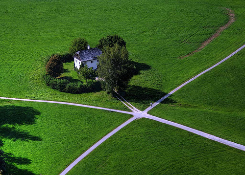 "Green crossroad" by Umberto Nicoletti used under CC BY 2.0 /
