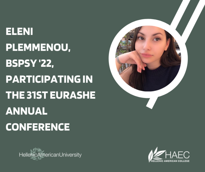 Eleni Plemmenou (BSPsy ’22) to participate in 31st EURASHE Annual Conference